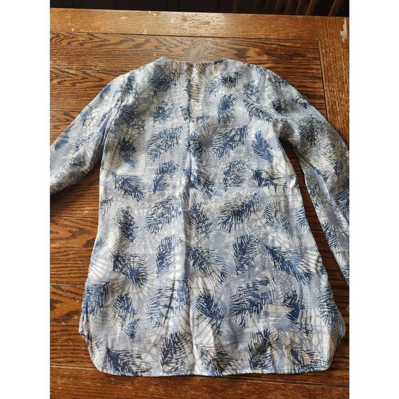 Tory Burch Baltic Sea Dream Catcher Blue Burn Out Tunic sz 6 - Picture 4 of 4